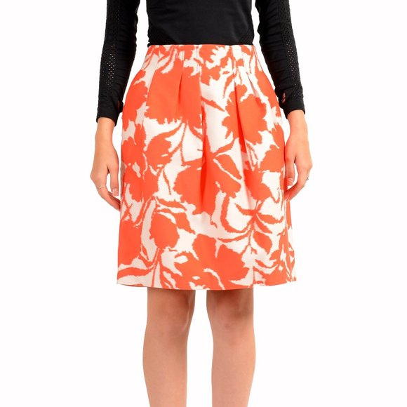 Oscar de la Renta Women's Floral Print Silk A-Line Skirt US 8 IT 44